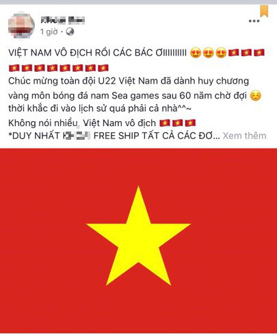 Một số cửa hàng thông báo sẽ free ship cho toàn bộ các đơn hàng trong ngày 11/12 để ăn mừng đội tuyển Việt Nam vô địch.