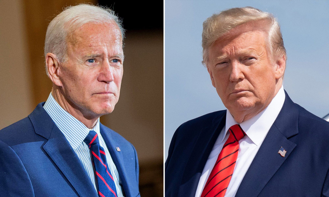 Tổng thống Donald Trump (phải) và ứng viên Dân chủ Joe Biden. Ảnh: AFP.